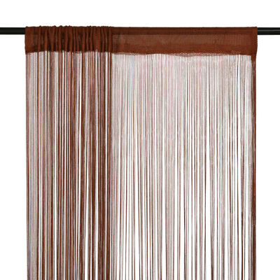 vidaXL String Curtains 2 pcs 140x250 cm Brown