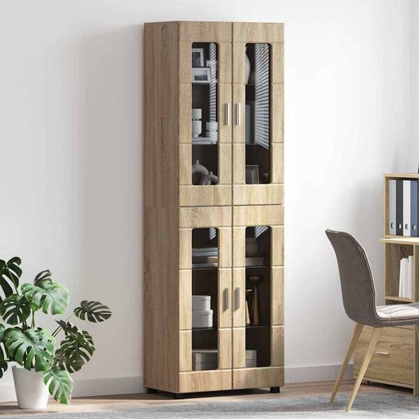 vidaXL Highboard FLORIN Sonoma Oak 60 x 35 x 182 cm Engineered Wood