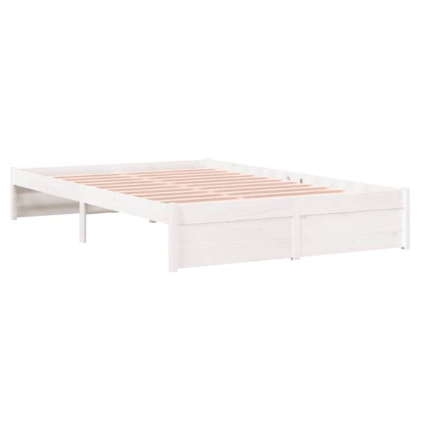 vidaXL Bed Frame without Mattress White Solid Wood 120x200 cm
