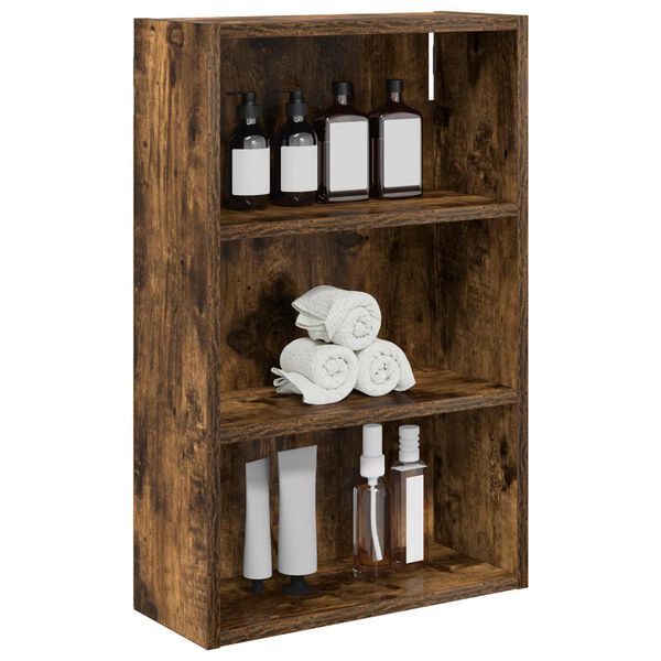 vidaXL Bathroom Wall Cabinet with Shelf Smoked Oak 40 x 16 x 62.5 cm
