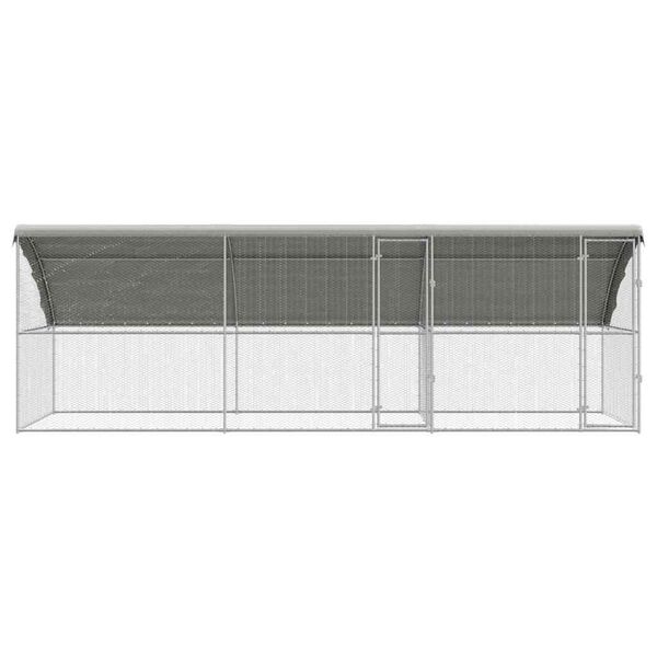 vidaXL Chicken Cage 3 pcs Silver 600 x 200 x 198.5 cm Galvanised Steel