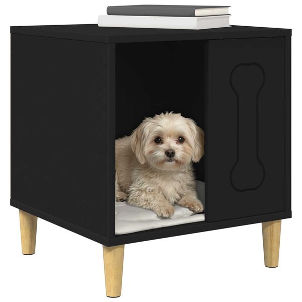 vidaXL Dog House Black 44 x 42 x 49 cm Engineered Wood