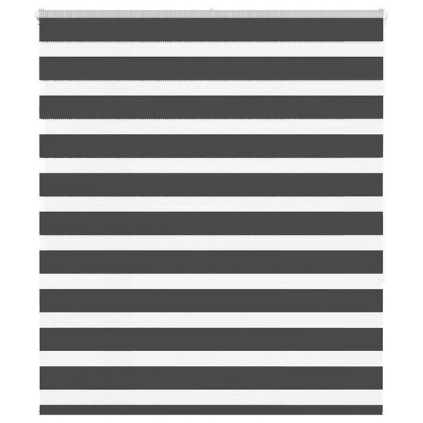 vidaXL Zebra Blind Black 135x150 cm Fabric Width 130.9 cm Polyester