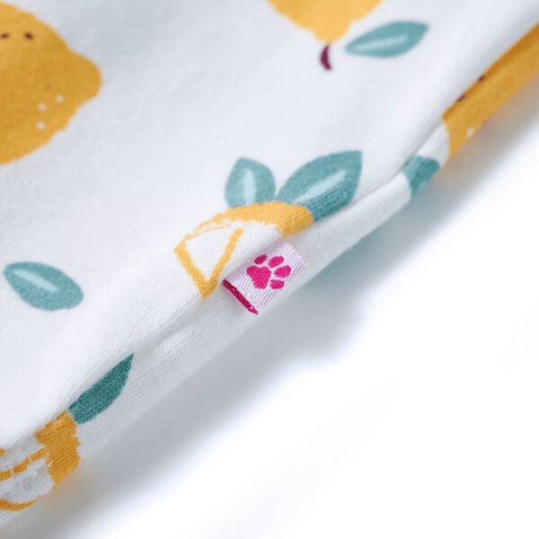 Kids'T-shirt with Tie Hem Ecru 128