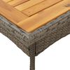 vidaXL Garden Table with Acacia Wood Top Grey 80x80x75 cm Poly Rattan