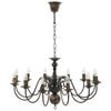 vidaXL Chandelier Antique Black 12 x E14 Bulbs