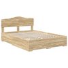 vidaXL Bed Frame with Drawer Sonoma Oak 140 x 190 cm Engineered Wood