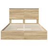 vidaXL Storage Bed with Drawer Sonoma Oak 150 x 200 cm Engineered Wood