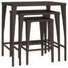 vidaXL Garden Nesting Table | Brown | PE rattan, powder-coated steel