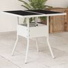 vidaXL Garden Table with Glass Top White 80x80x75 cm Poly Rattan