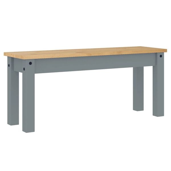 vidaXL Dining Bench PANAMA Grey 105x30x45 cm Solid Wood Pine
