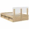 vidaXL Bed Frame with Headboard Sonoma 120 x 200 cm Solid Pine Wood