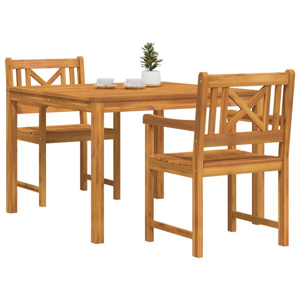vidaXL Garden Dining Set 3 pcs Brown Solid Acacia wood