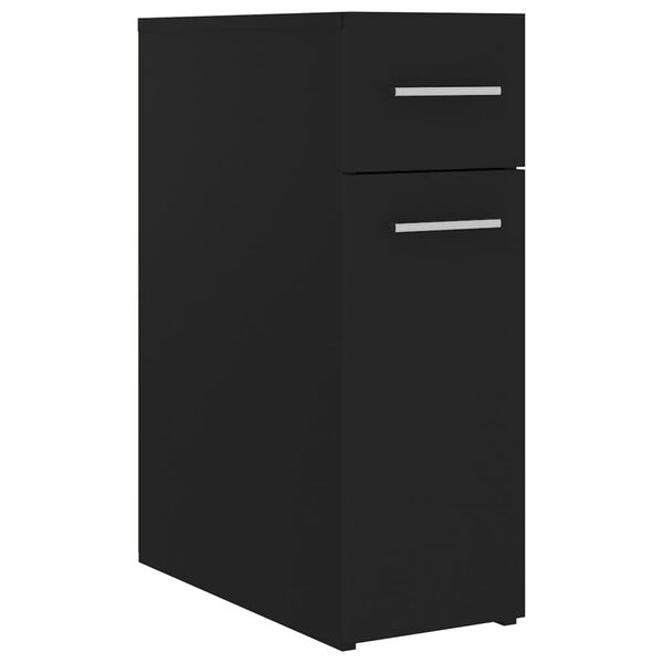 vidaXL Apothecary Cabinet Black 20x45.5x60 cm Engineered Wood