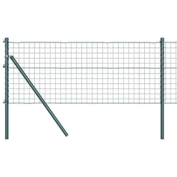 vidaXL Fence with Post Green 0.8 x 25 m Steel and PVC