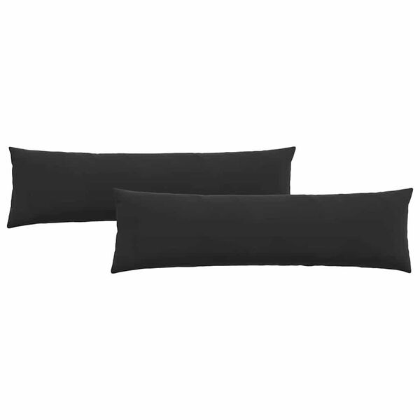 vidaXL Sofa Pillows 2 pcs Black 145 x 40 cm Corduroy Fabric