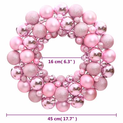 vidaXL Christmas Wreath Pink 45 cm Polystyrene