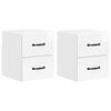 vidaXL Wall-Mounted Bedside Cabinet with Drawer 2 pcs High Gloss White