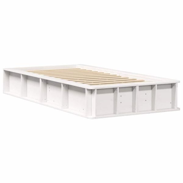 vidaXL Bed Frame White 100 x 200 cm Solid Pine Wood