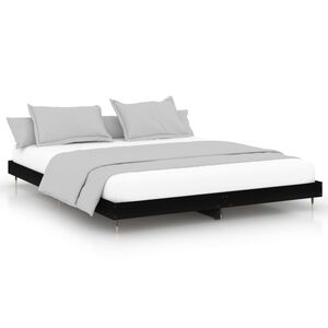 vidaXL Bed Frame without Mattress Black 120x200 cm Engineered Wood