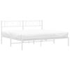 vidaXL Metal Bed Frame without Mattress with Headboard White 193x203cm