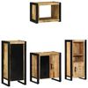 vidaXL Bathroom Furniture Set with Shelf 4 pcs Brown Solid Mango Wood
