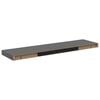 vidaXL Floating Wall Shelves 2 pcs High Gloss Grey 90x23,5x3,8 cm MDF