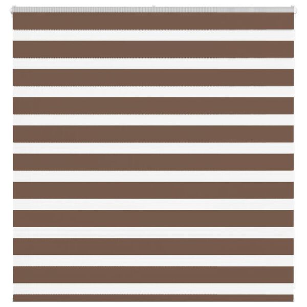 vidaXL Zebra Blind Brown 140x100 cm Fabric Width 135.9 cm Polyester