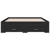vidaXL Bed Frame with Drawers without Mattress Black 135x190 cm Double