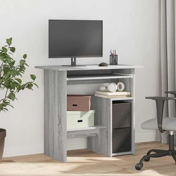vidaXL Desk Grey Sonoma 80x45x74 cm Engineered Wood