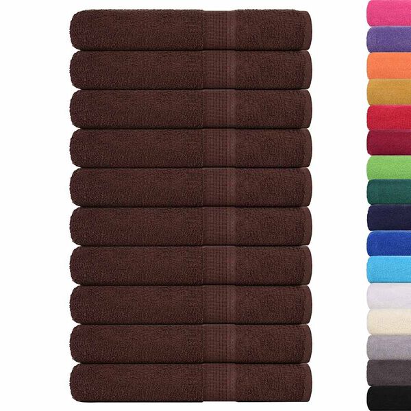 vidaXL Towels 10 pcs "FROGN" Brown 100x200 cm 100% Cotton