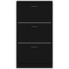 vidaXL Shoe Cabinet Black 59x17x108 cm Engineered Wood