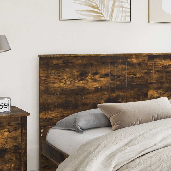 vidaXL Headboard with Headboard Smoked Oak 200 cm Engineered wood
