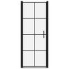 vidaXL Shower Door Tempered Glass 91x195 cm Black