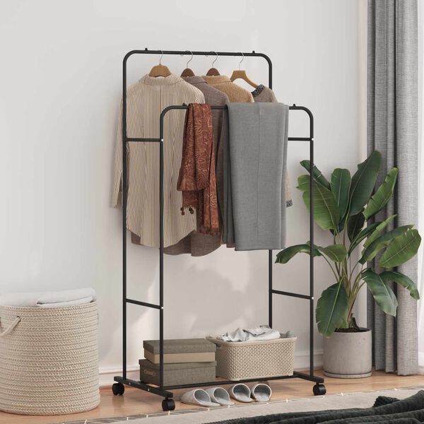 vidaXL Clothes Rack Plain Black 80 x 53 x 156 cm