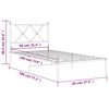 vidaXL Metal Bed Frame without Mattress with Headboard White 90x190cm