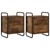 vidaXL Hanging Bedside Cabinet 2 pcs Smoked Oak 40 x 30 x 50 cm