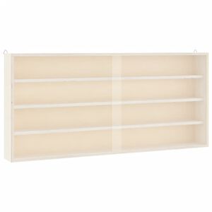 vidaXL Wooden Collector's Display Case with Doors 80x8.5x37cm
