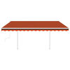 vidaXL Manual Retractable Awning with Posts 4x3 m Orange and Brown