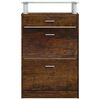 vidaXL Shoe Cabinet Smoked Oak 63x24x104 cm Engineered Wood