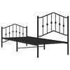 vidaXL Metal Bed Frame without Mattress with Footboard Black 80x200cm