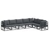 vidaXL Garden Sofa Set 7 pcs Black Aluminium