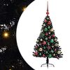 vidaXL Artificial Pre-lit Christmas Tree Black 120 cm PVC