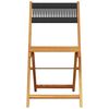 vidaXL Bistro Chairs 2 pcs Black Solid Wood Acacia and Rope