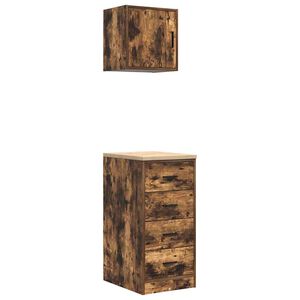 vidaXL Garage Cabinets 2 pcs Smoked Oak Engineered Wood