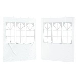 vidaXL Party Tent Sidewall 2 pcs 200 x 195 cm White PE and Steel