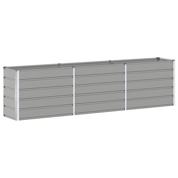vidaXL Planter Light Grey 290 x 90 x 77 cm Galvanised Steel