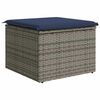 vidaXL Garden Stool Grey 55 x 55 x 37cm Poly Rattan