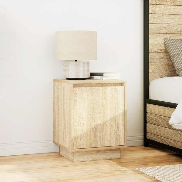 vidaXL Bedside Cabinets with LED Lights&nbsp;2 pcs Sonoma Oak 38x34x50 cm