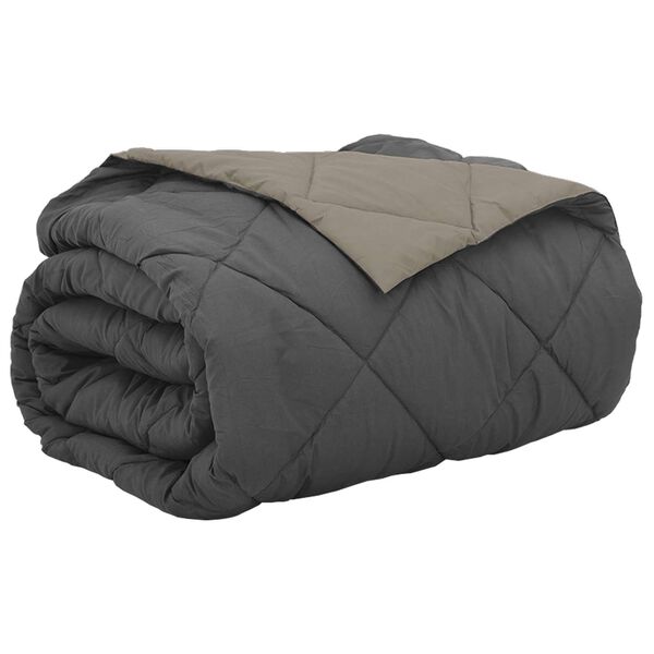 vidaXL Summer Duvet Light Grey and Anthracite 240 x 260 cm Microfiber